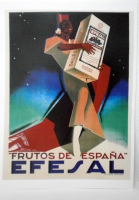 REPRODUCCION DE CARTEL FRUTOS DE ESPAÑA EFESAL, SALES DE FRUTA EFERVESCENTES. 30X41cm.