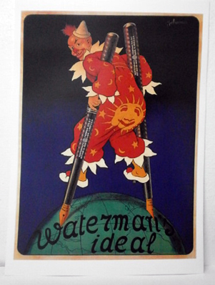 REPRODUCCION DE CARTEL WATERMAN'S IDEAL. 29,7X40,5cm.