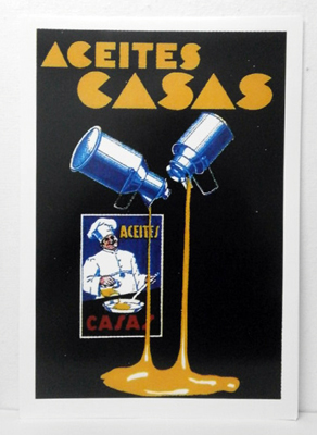 REPRODUCCION CARTEL ACEITES CASAS. 28,5X42cm.