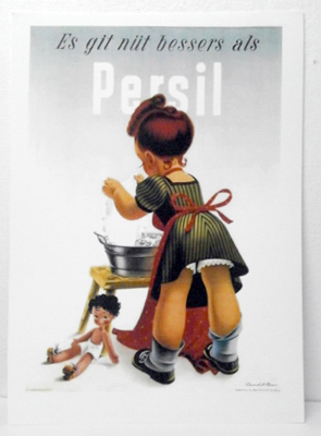 REPRODUCCION CARTEL ES GIT NUT BESSERS ALS PERSIL. 27,5X41cm.