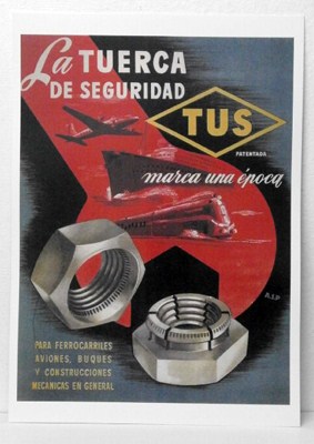 REPRODUCCION CARTEL LA MARCA DE SEGURIDAD TUS, MARCA UNA EPOCA. 30 X 40,4cm.
