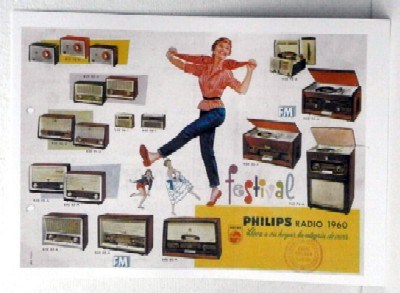 REPRODUCCION CARTEL PHILIPS RADIO 1960. LLEVA A SU HOGAR LA ALEGRIA DE VIVIR. 29 X 41 cm.
