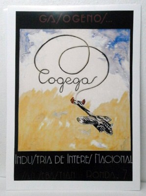 REPRODUCCION CARTEL GASOGENOS COGEGA. INDUSTRIA DE INTERES NACIONAL. 28,4 X 42,4 cm.