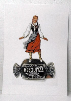 REPRODUCCION CARTEL EXQUISITAS PASTILLAS NESQUITAS CONFITURAS GOYA VITORIA. 23 X 35,5 cm.