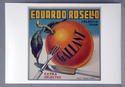 REPRODUCCION CARTEL EDUARDO ROSELLO GALIANT, VALENCIA. 29,4 X 29,4 cm.