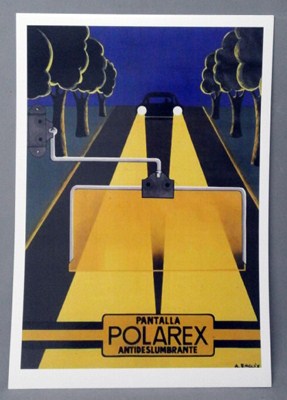 REPRODUCCION CARTEL PANTALLA POLAREX ANTIDESLUMBRANTE. 29,5 X 42,3 cm.