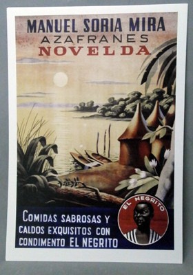 REPRODUCCION CARTEL MANUEL SORIA MIRA, AZAFRANES NOVELDA EL NEGRITO.
