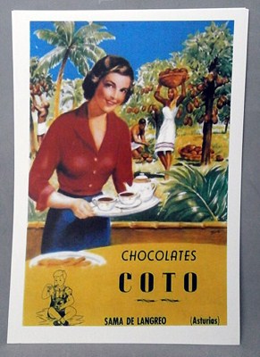 REPRODUCCION CARTEL CHOCOLATES COTO, SAMA DE LANGREO, ASTURIAS.