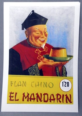 REPRODUCCION CARTEL FLAN CHINO EL MANDARIN. 1,20 CAJITA.