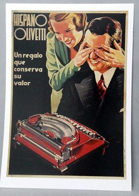 REPRODUCCION CARTEL HISPANO OLIVETTI, UN REGALO QUE CONSERVA SU VALOR.