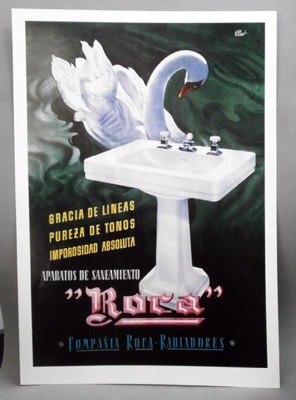 REPRODUCCION CARTEL APARATOS DE SANEAMIENTOS ROCA.