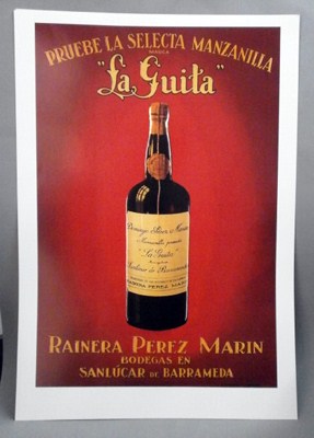 REPRODUCCION CARTEL MANZANILLA LA GUITA, SANLUCAR DE BARRAMEDA.