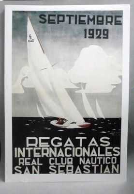 REPRODUCCION CARTEL REGATAS INTERNACIONALES REAL CLUB NAUTICO SAN SEBASTIAN 1929.