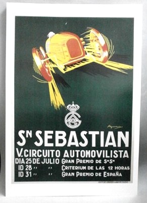REPRODUCCION CARTEL SAN SEBASTIAN, CIRCUITO AUTOMOVILISTICO.