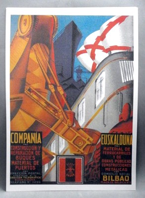 REPRODUCCION CARTEL COMPAÑÍA EUSKALDUNA CONSTRUCCION Y REPARACION DE BUQUES.