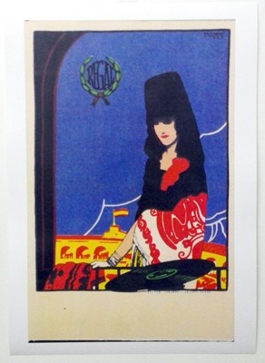 REPRODUCCION DE CARTEL: DISCOS REGAL MUJER ESPAÑOLA CON MANTILLA Y PEINETA.