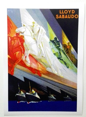 REPRODUCCION DE CARTEL LLOYD SABAUDO. 27,5 X 41,5 cm.