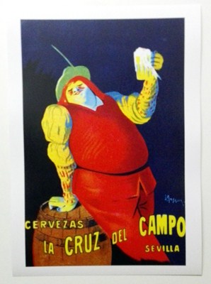 REPRODUCCION DE CARTEL CERVEZAS LA CRUZ DEL CAMPO, SEVILLA. 27 X 41,5 cm.