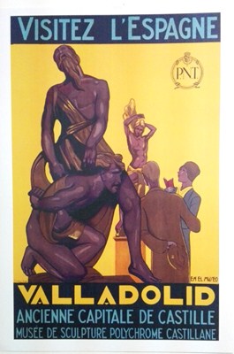 REPRODUCCION DE CARTEL VISITEZ L'ESPAGNE. VALLADOLID. ANCIENNE CAPITALE DE CASTILLE.