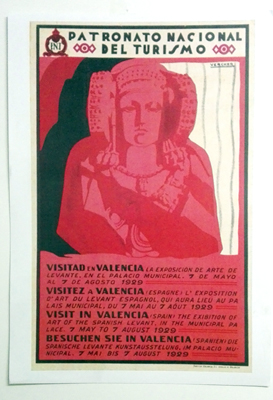 REPRODUCCION DE CARTEL VISITAD EN VALENCIA LA EXPOSICION DE ARTE DE LEVANTE, 1929. P.N.T.