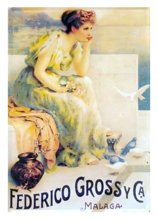 REPRODUCCION DE CARTEL FEDERICO GROSS Y CIA, MALAGA.