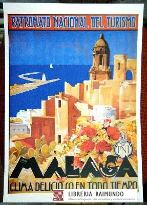 REPRODUCCION CARTEL MALAGA. CLIMA DELICIOSO EN TODO TIEMPO.