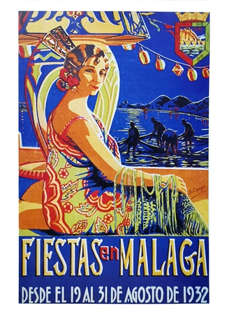 REPRODUCCION CARTEL FIESTAS EN MALAGA.