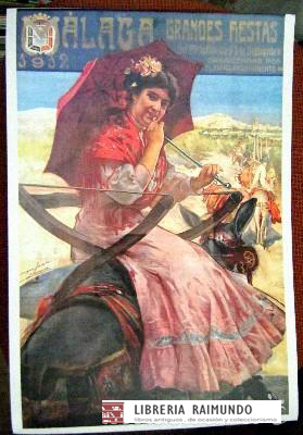REPRODUCCION CARTEL MALAGA GRANDES FIESTAS 1912.