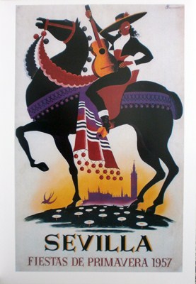 REPRODUCCION CARTEL SEVILLA FIESTAS DE PRIMAVERA 1957.