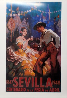 REPRODUCCION CARTEL SEVILLA 1847-1948 CENTENARIO DE LA FERIA DE ABRIL