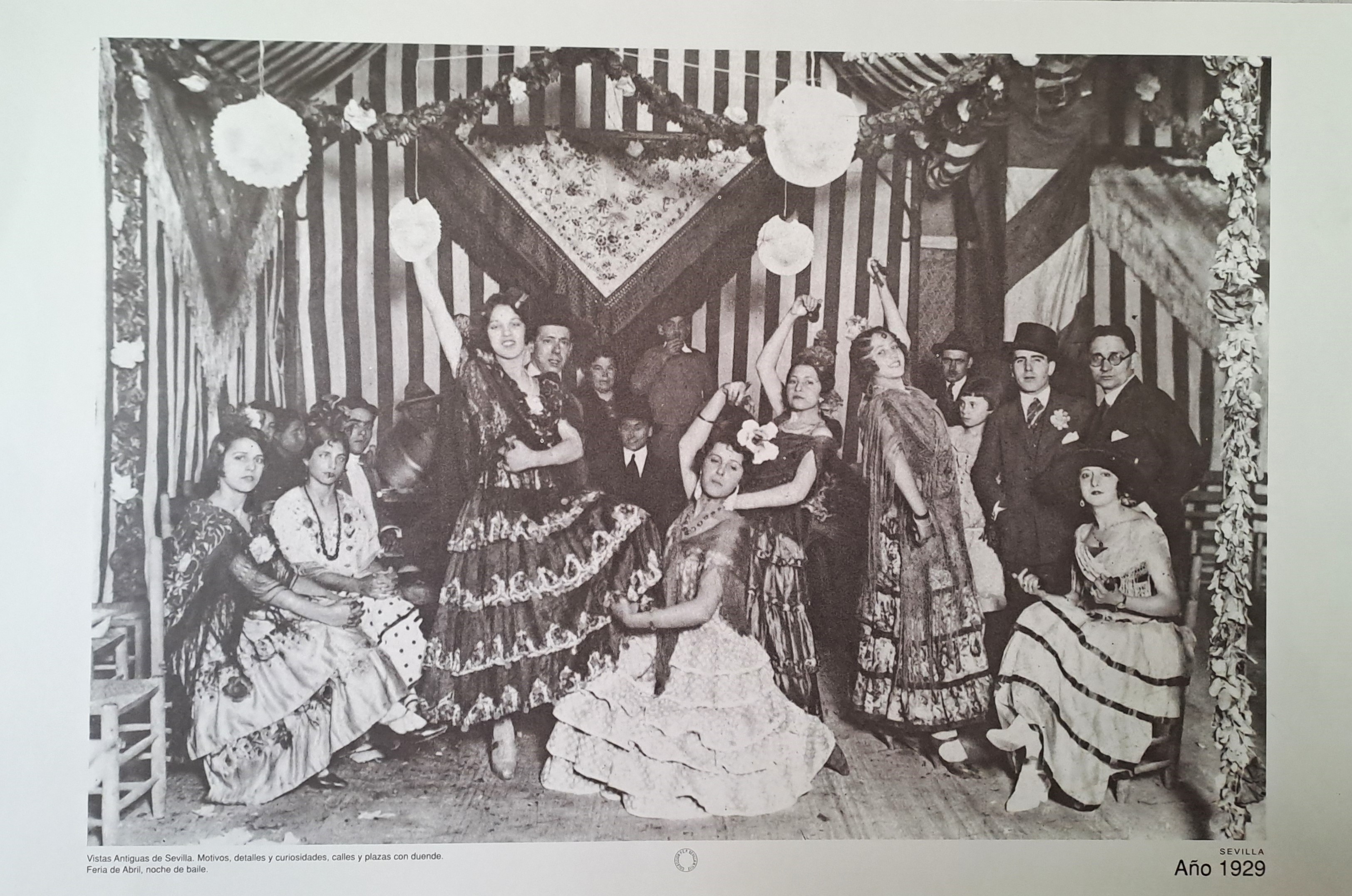 REPRODUCION LAMINA VISTAS ANTIGUAS DE SEVILLA FERIA DE ABRIL 1929
