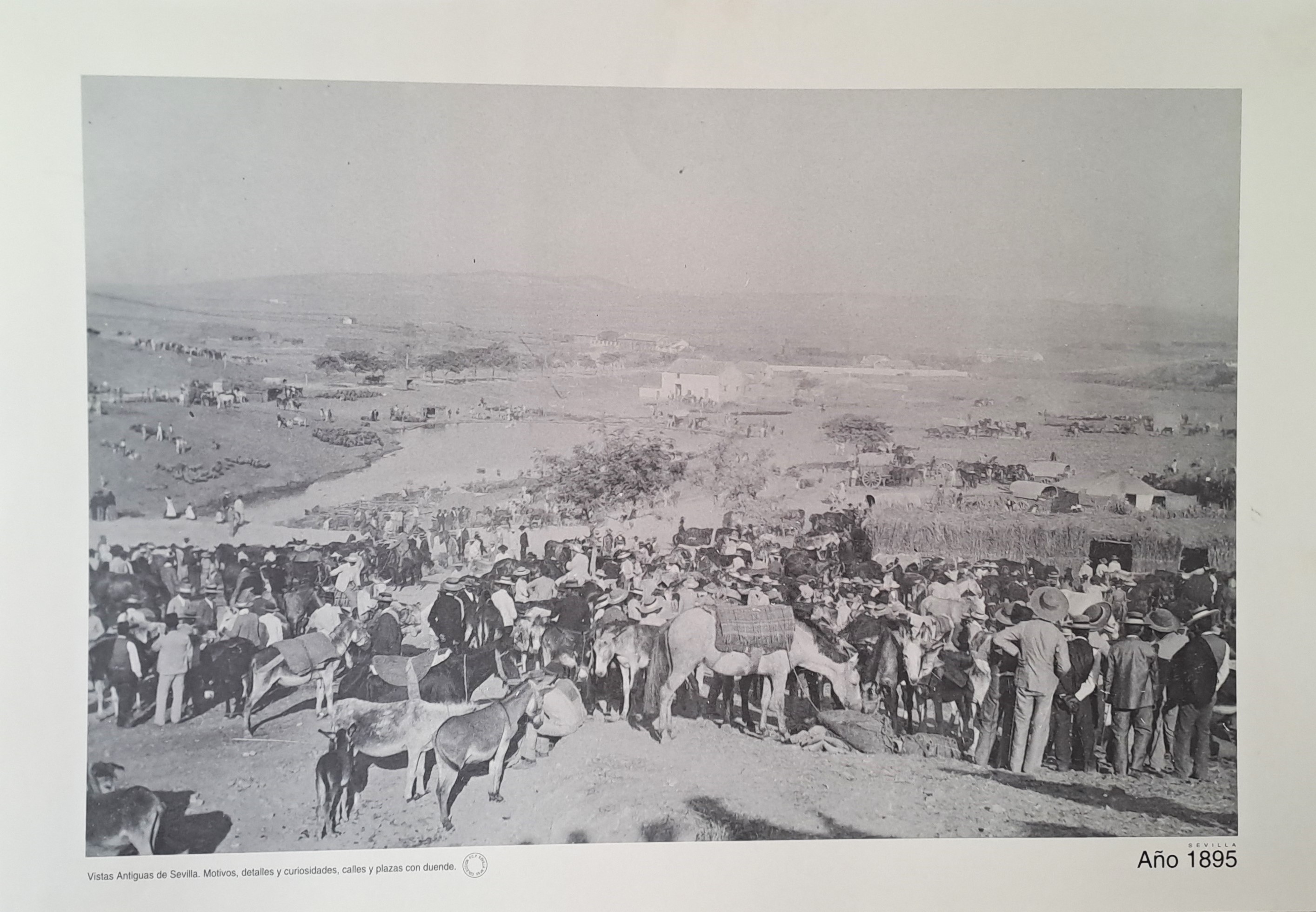 REPRODUCION LAMINA VISTAS ANTIGUAS DE SEVILLA MOTIVOS DETALLES Y CURIOSIDADES CALLES Y PLAZAS CON DUENDE AÑO 1895