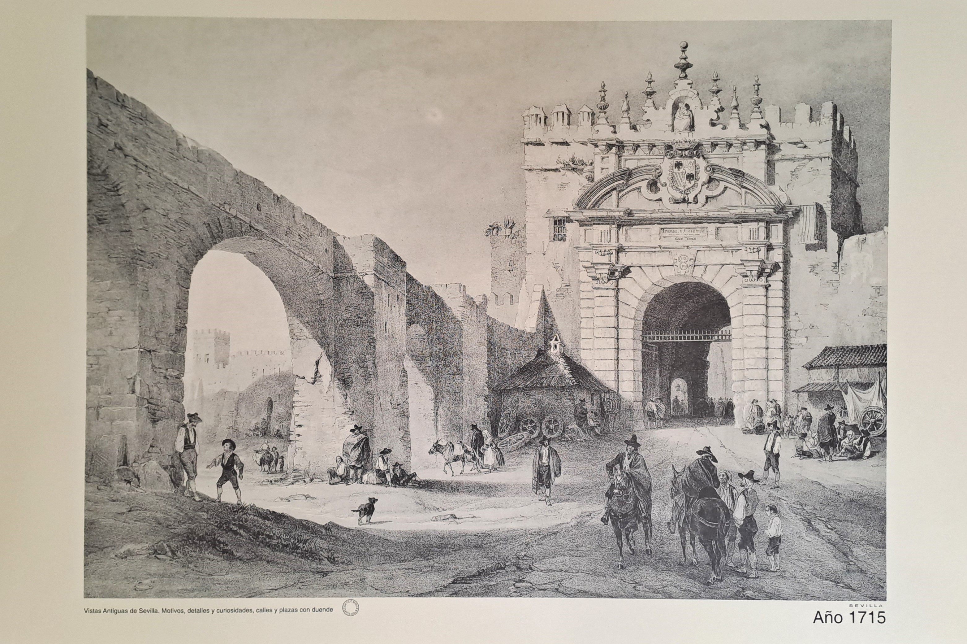 REPRODUCION LAMINA VISTAS ANTIGUAS DE SEVILLA VISTA GENERAL AÑO 1715