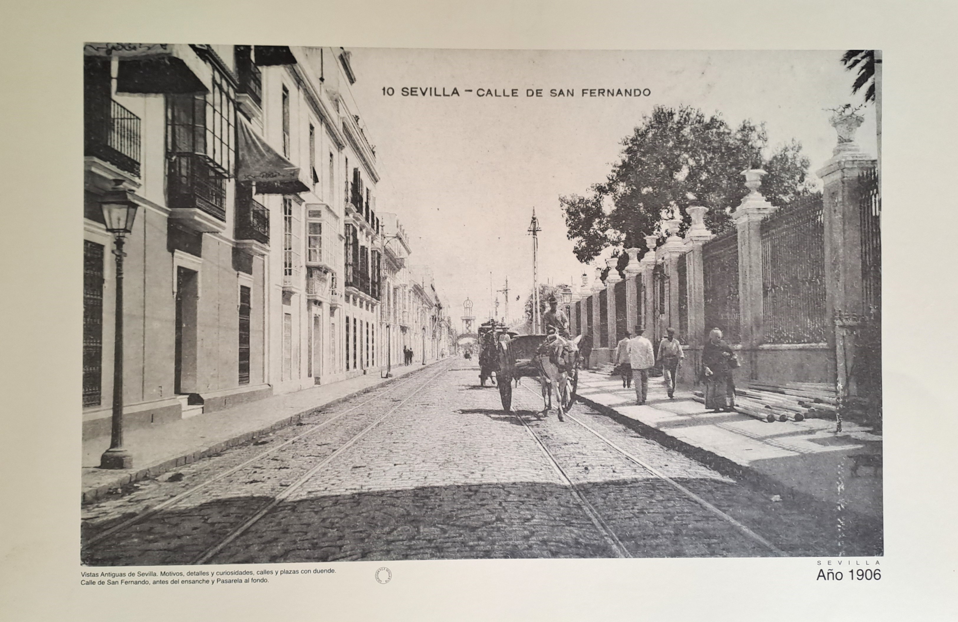 REPRODUCION LAMINA VISTAS ANTIGUAS DE SEVILLA CALLE SAN FERNANDO AÑO 1906