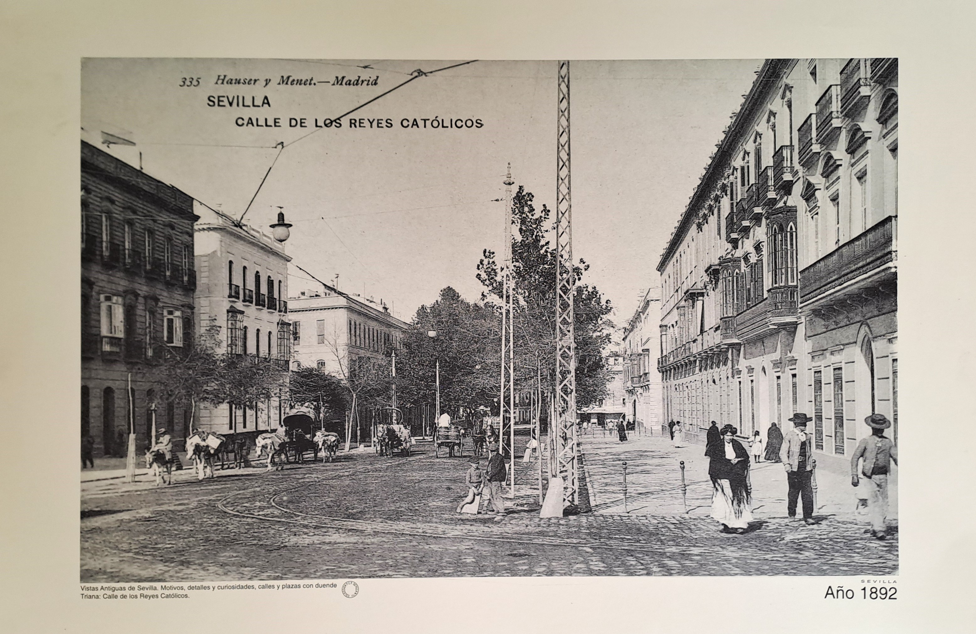 REPRODUCION LAMINA VISTAS ANTIGUAS DE SEVILLA CALLE DE LOS REYES CATOLICOS AÑO 1892