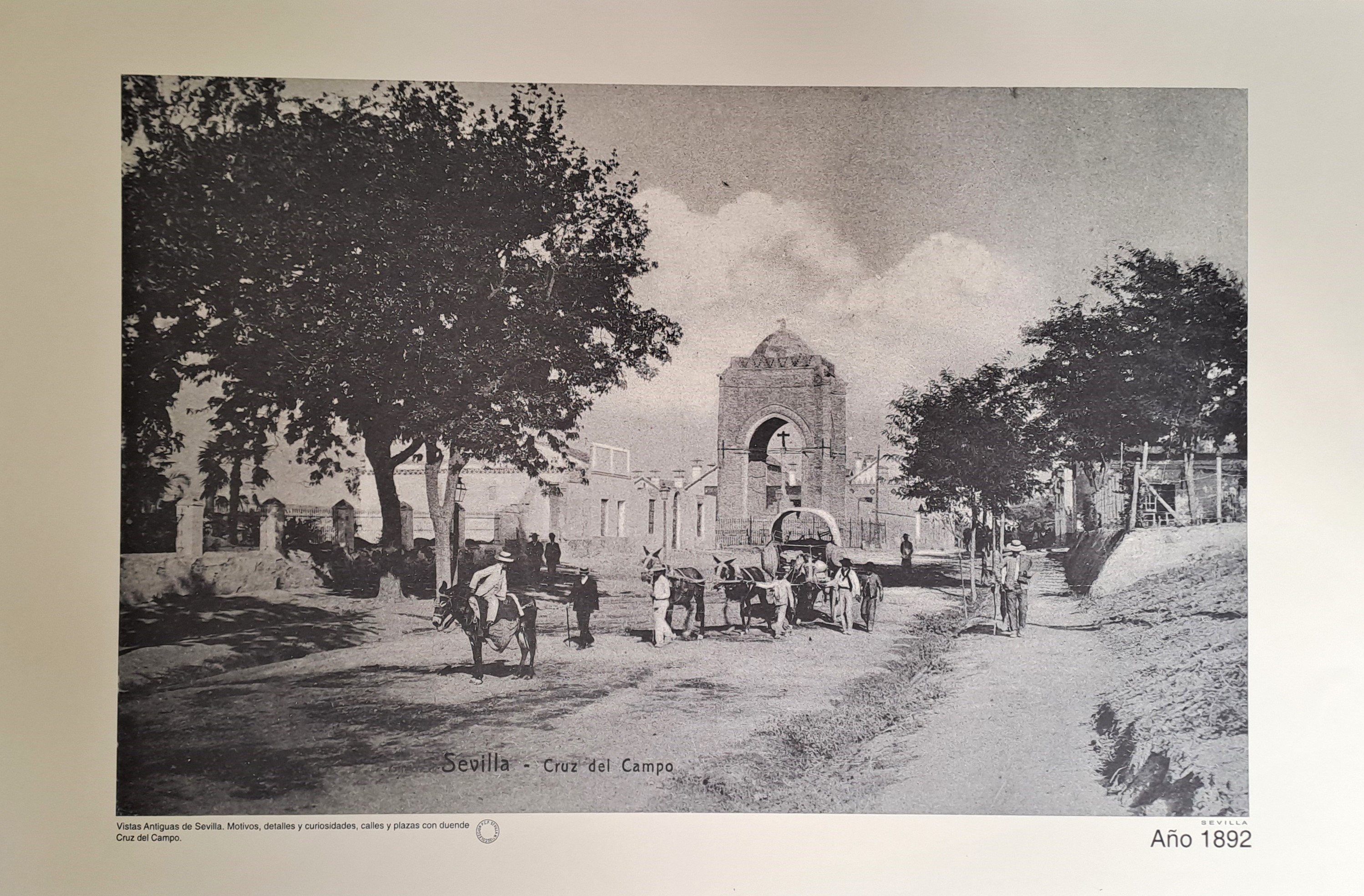 REPRODUCION LAMINA VISTAS ANTIGUAS DE SEVILLA CRUZ CAMPO AÑO 1892
