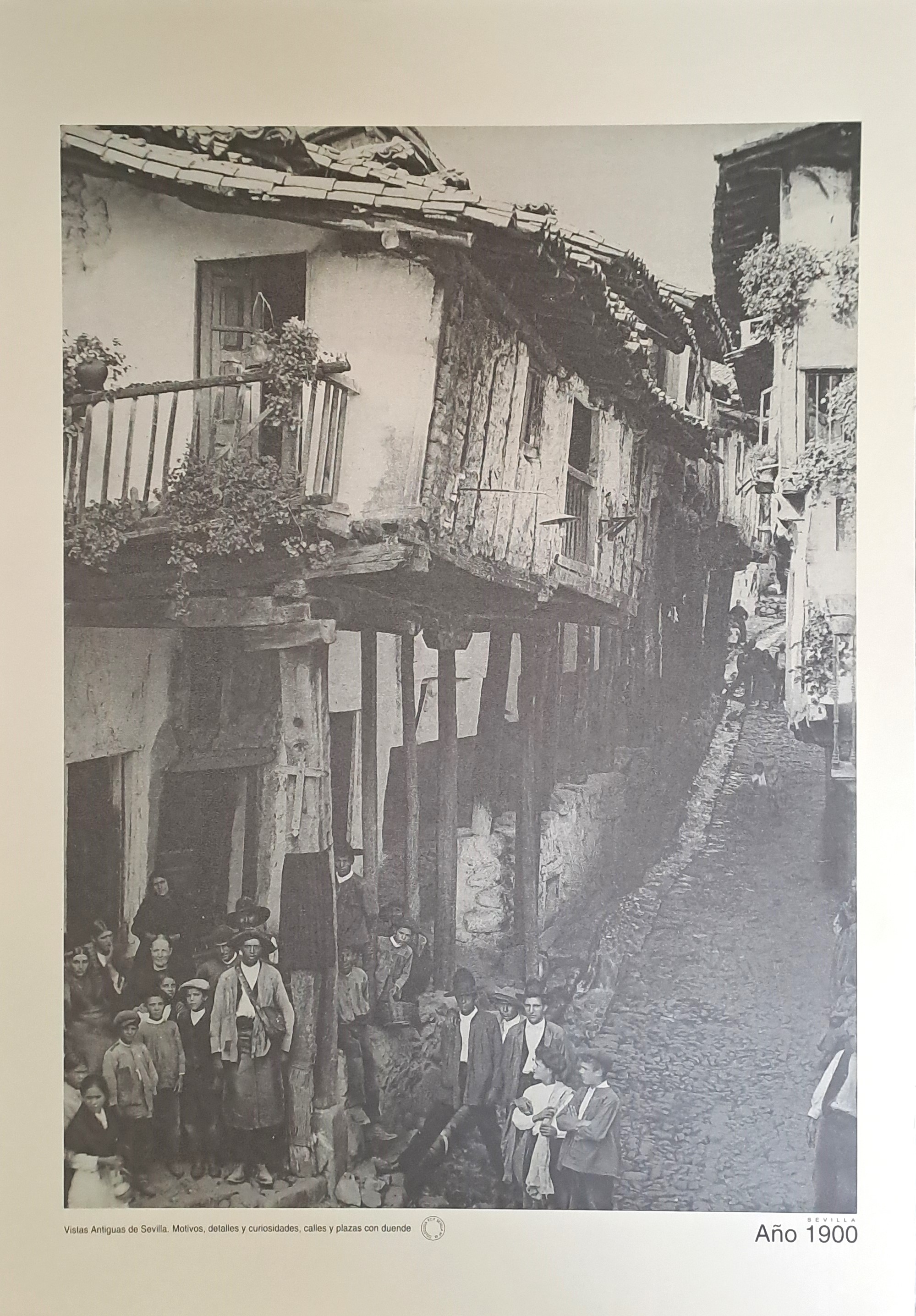 REPRODUCION LAMINA VISTAS ANTIGUAS DE SEVILLA CALLE ANTIGUA DE SEVILLA AÑO 1900