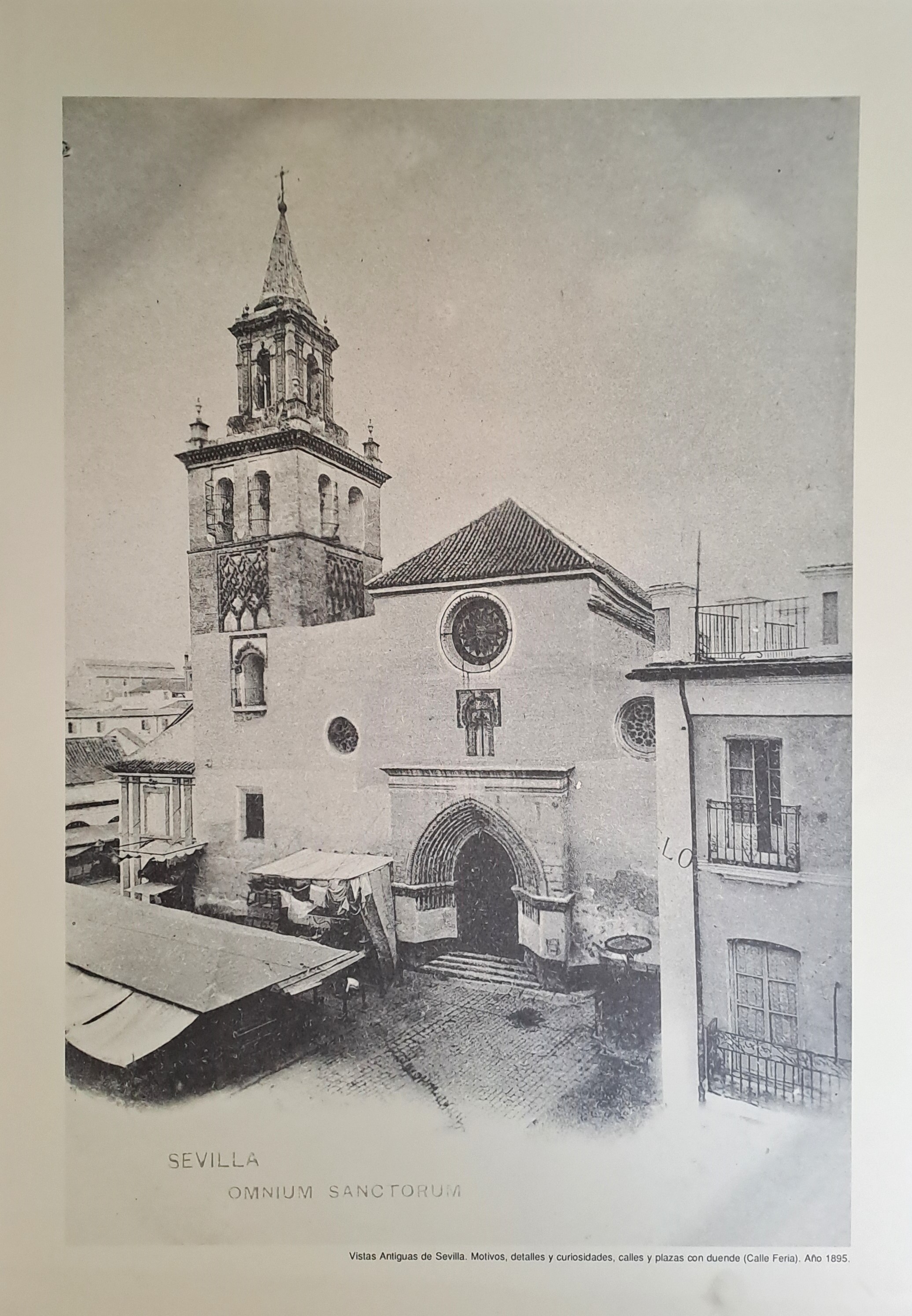 REPRODUCION LAMINA VISTAS ANTIGUAS DE SEVILLA CALLE FERIA AÑO 1895