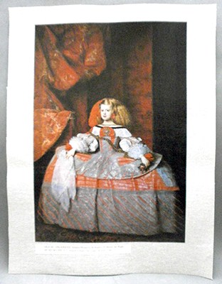REPRODUCCION LAMINA ARTE, TEXTURIZADO SOBRE LINO. 33 X 25cm. VELAZQUEZ, INFANTA MARGARITA.