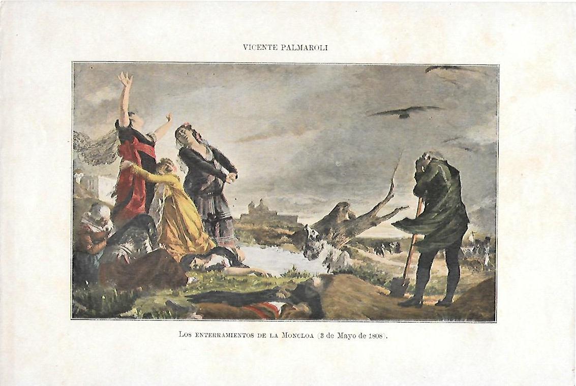 LAMINA A COLOR DE LOS ENTERRAMIENTOS DE LA MOCLOA (3 DE MAYO DE 1808)