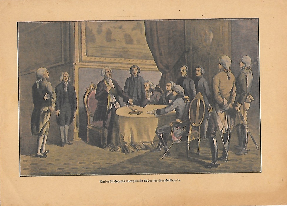 LAMINA A COLOR CARLOS III DECRETA LA EXPULSION DE LOS JESUITAS DE ESPAÑA