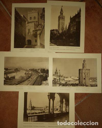 5 LAMINAS DE VISTAS DE SEVILLA EPOCA EXPOSICION UNIVERSAL 1929