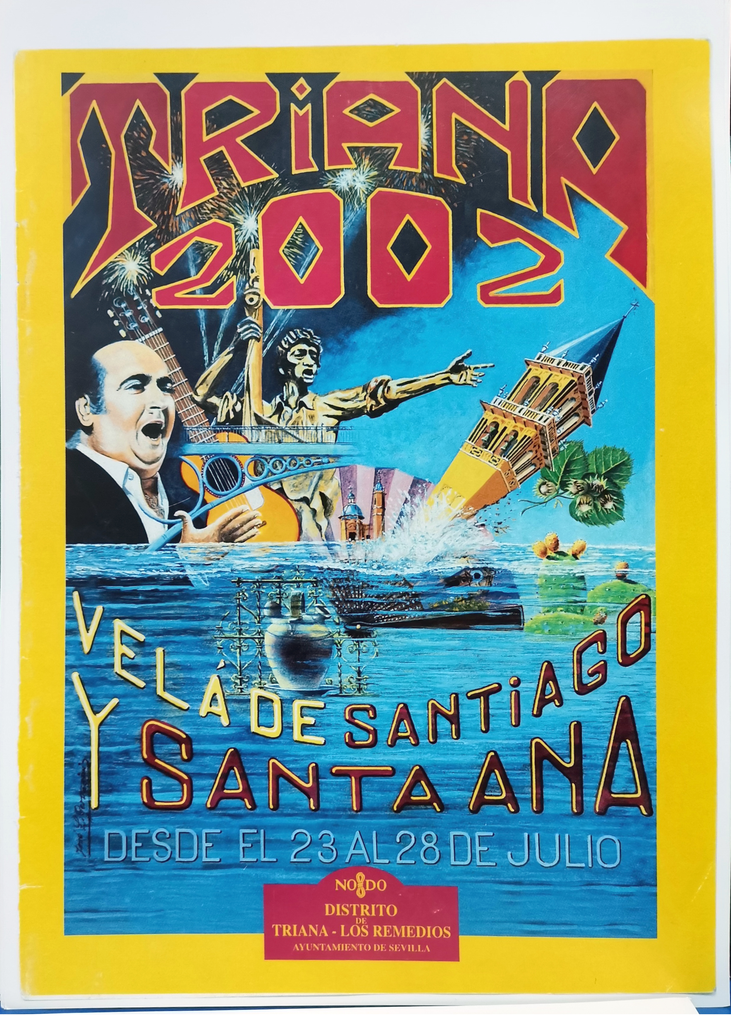 REPRODUCCION CARTEL TRIANA 2002, VELA DE SANTIAGO Y SANTA ANA