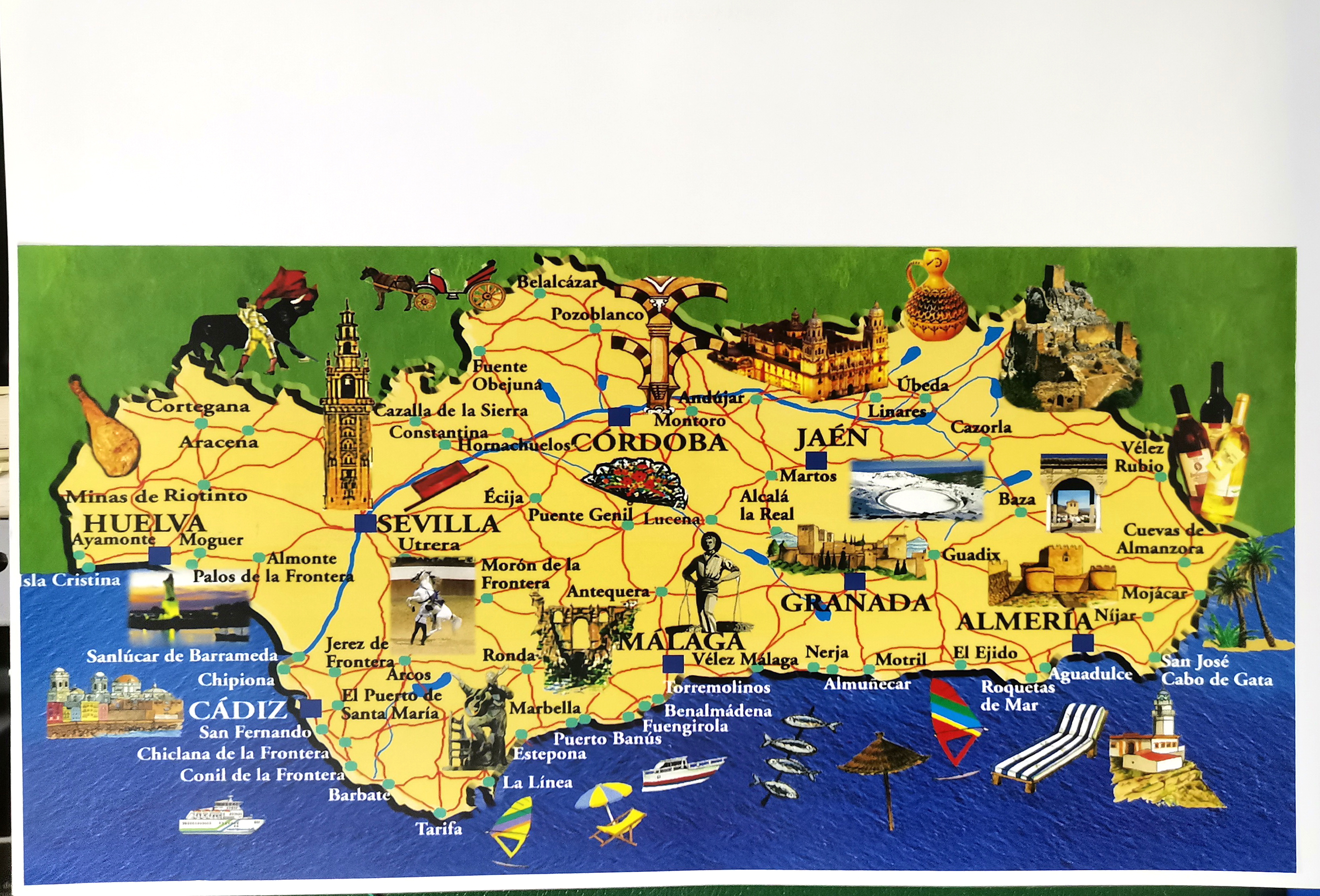 REPRODUCCION FOTOGRAFIA MAPA DE ANDALUCIA