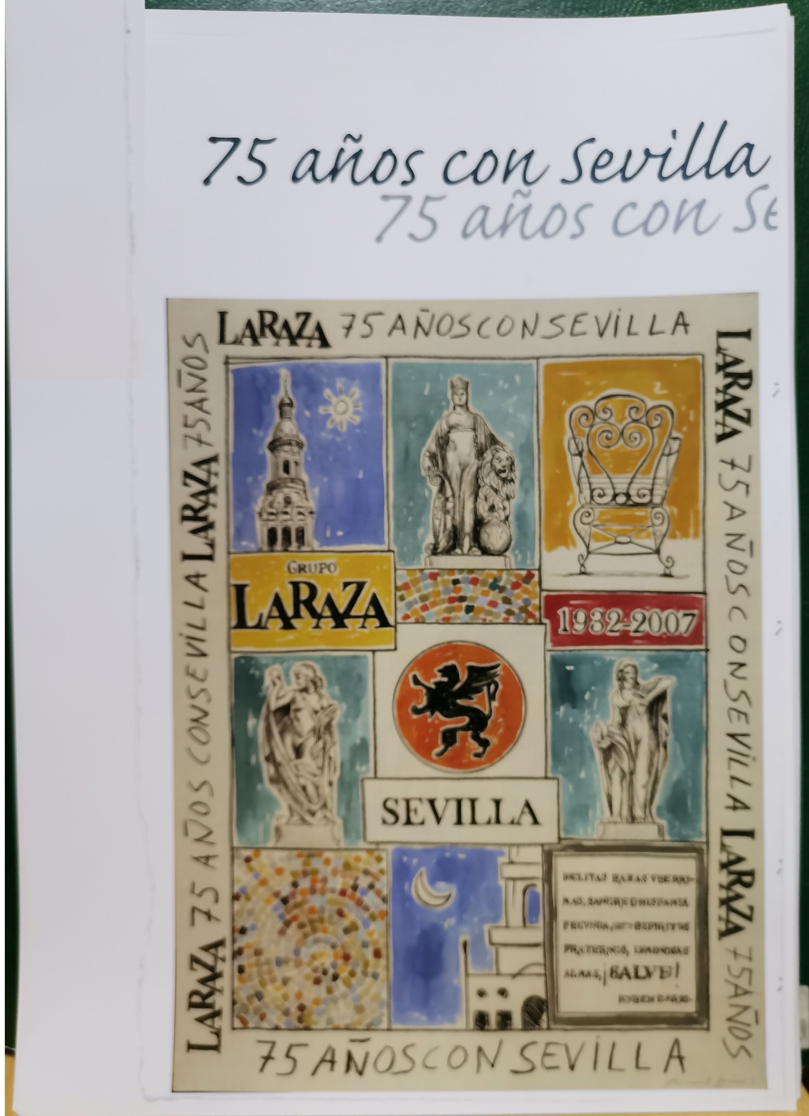 REPRODUCCION FOTOGRAFIA CARTEL 75 AÑOS CON SEVILLA GRUPO LA RAZA