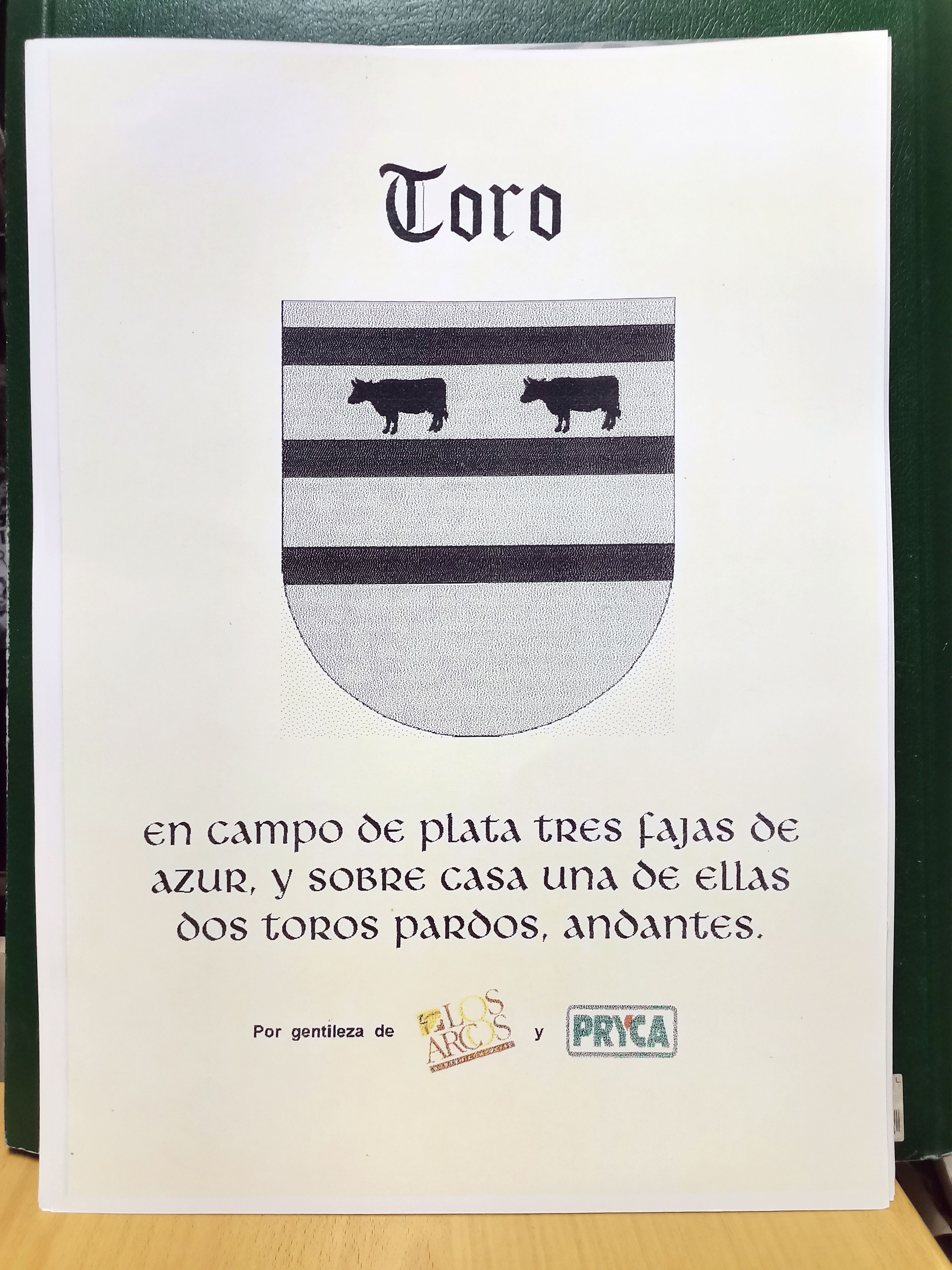 REPRODUCCION ESCUDO ANACLETO (POR GENTILEZA DE LOS ARCOS Y PRYCA)