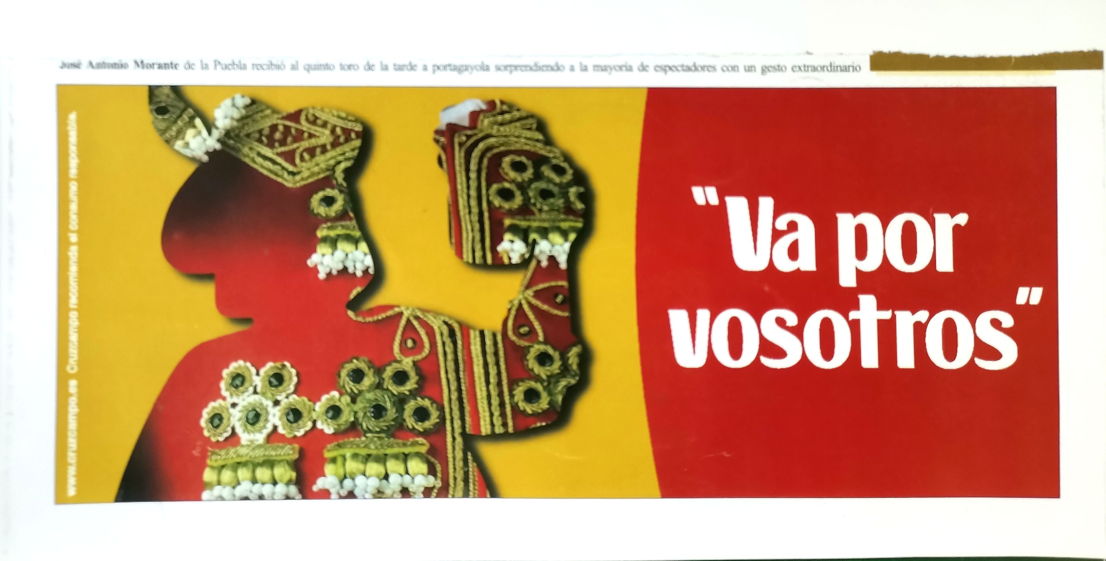 REPRODUCCION RECORTE PUBLICIDAD VAPOR VOSOTROS CERVEZA CRUZCAMPO