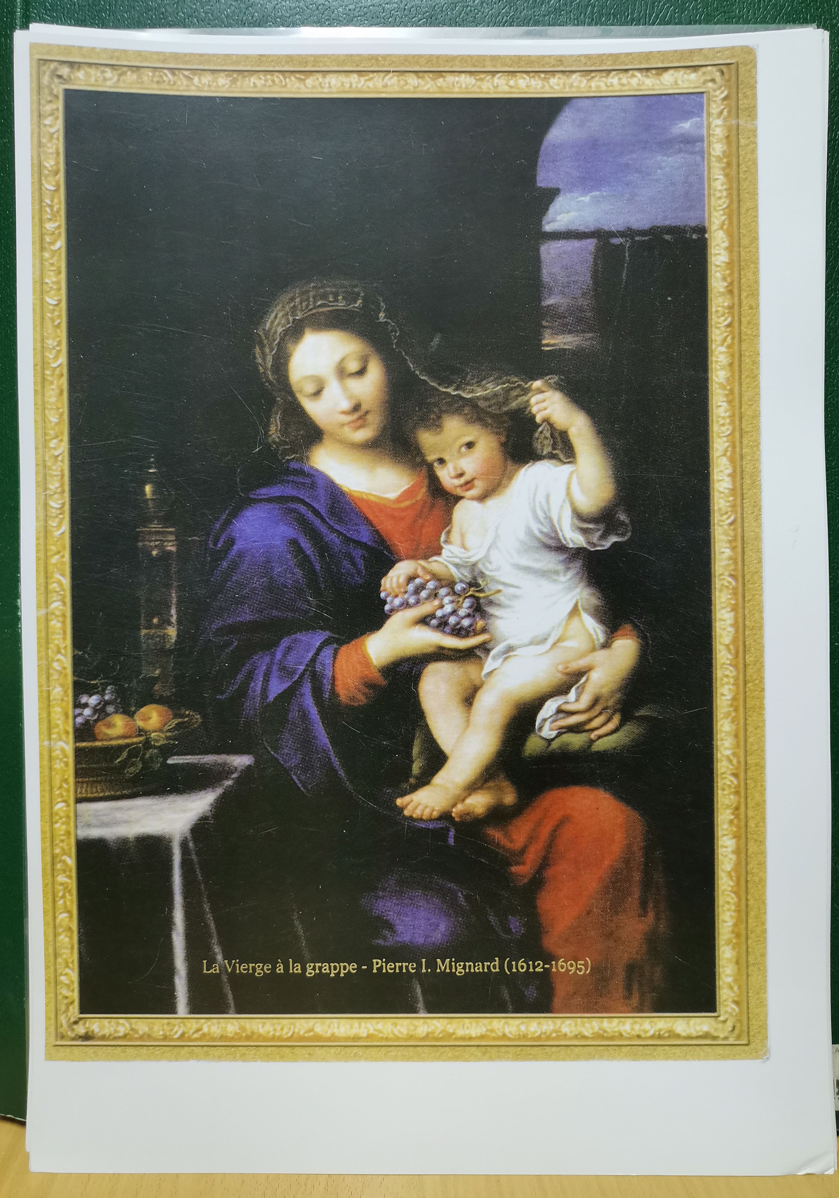 REPRODUCCION PINTURA LA VIERGE A LA GRAPPE - PIERRE I. MIGNARD (1612-1695)