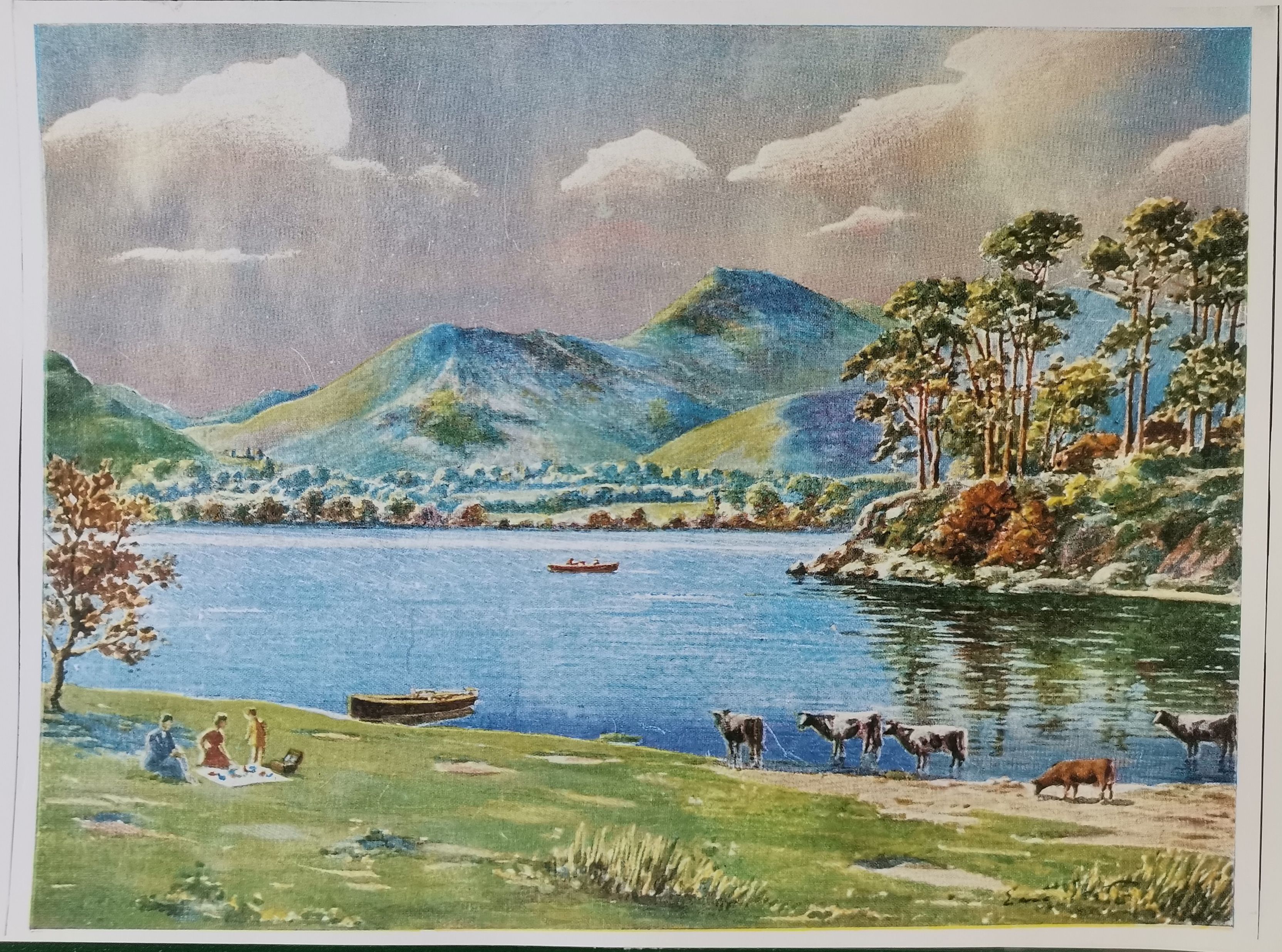 REPRODUCCION PINTURA PAISAJE CON LAGO
