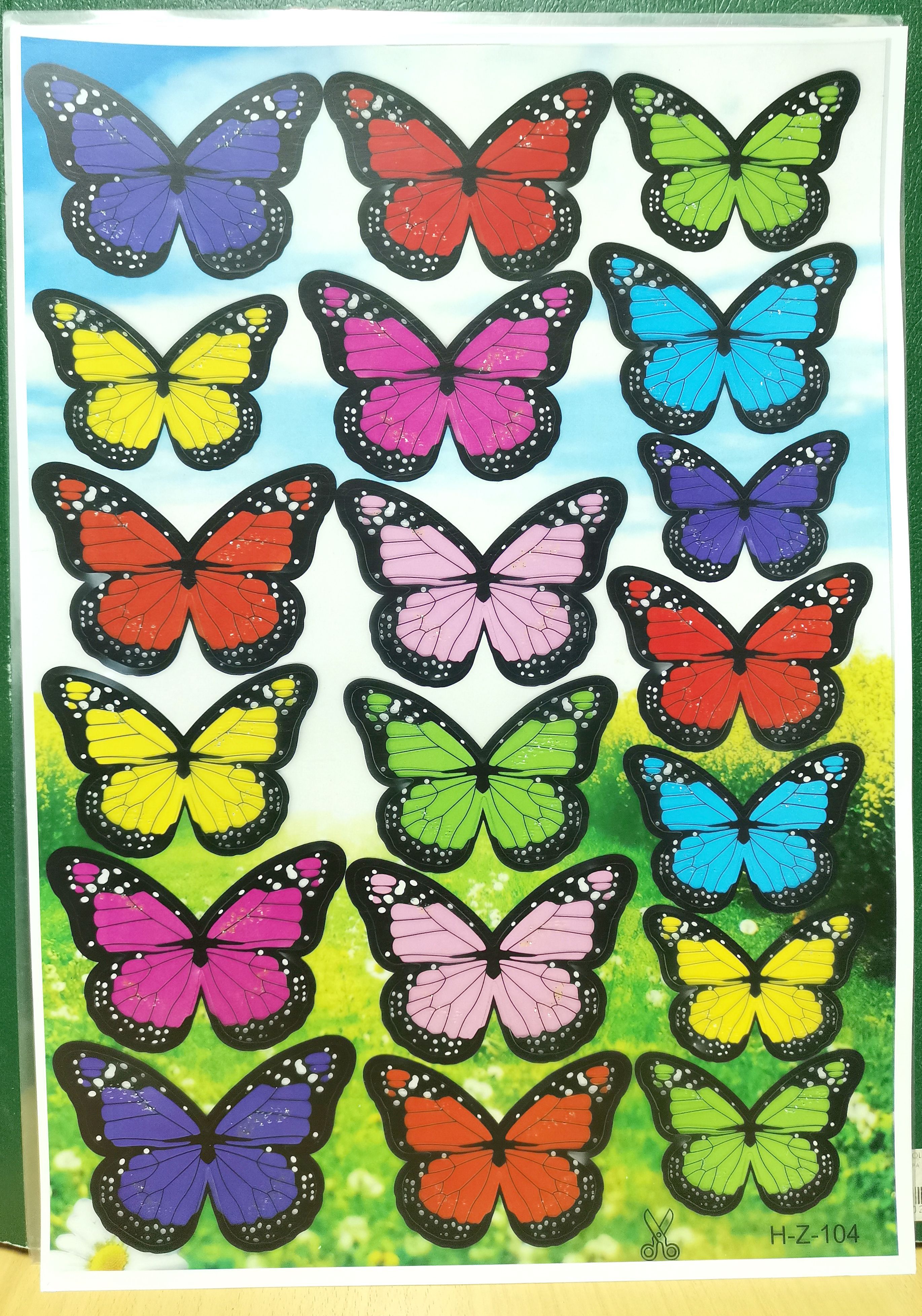 REPRODUCCION FOTOGRAFIA MARIPOSAS DE PAPEL EN VARIOS COLORES